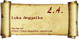Luka Angyalka névjegykártya